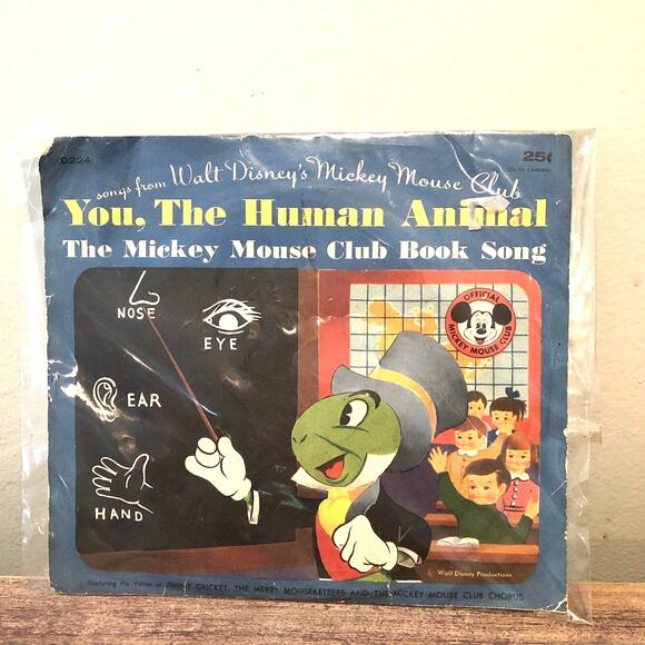 Disney's Mickey Mouse Club - "You The Human Animal" Record 45 - Picture 1 of 2